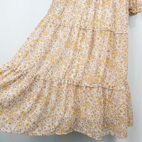 Sincerely Jules Floral Tiered Ruffle Midi Dress Small Smocked Cottage Prairie - Picture 13 of 16